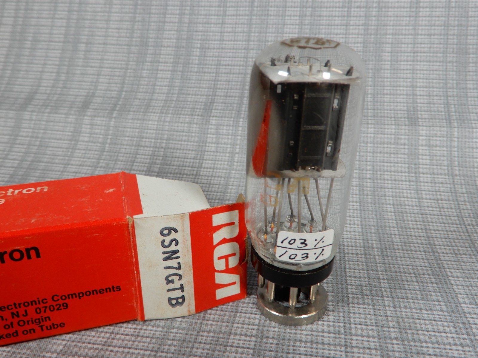 RCA 6SN7GTB Coin Base Vacuum Tube Amplitrex Tested 103/103% Gm