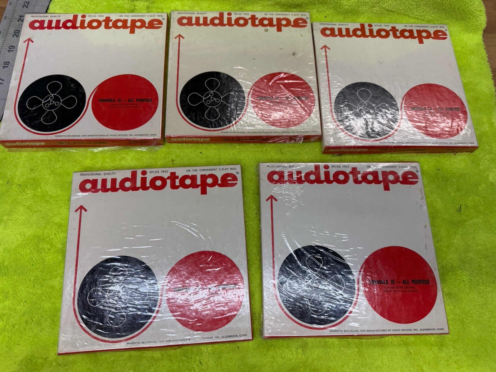 5 X Audiotape Formula 10 All Purpose Splice Free 1200 Feet Type 1251 Brand New🔥
