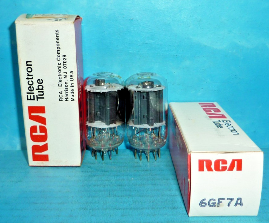 2 RCA 6GF7A Tubes Halo Getter Tested Good