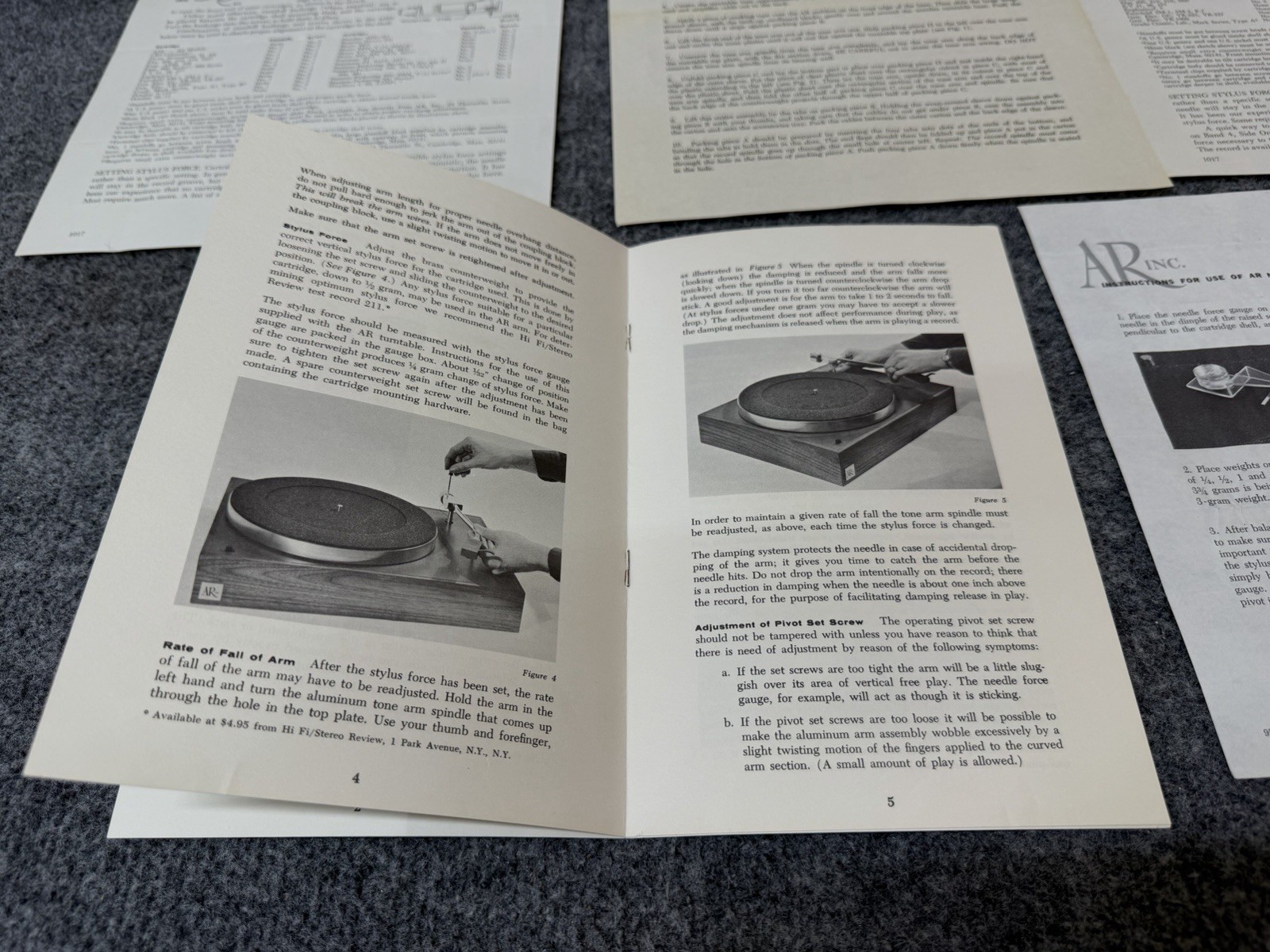 ⭐️Original Acoustic Research AR-XA Turntable Service & Instruction Manual +More