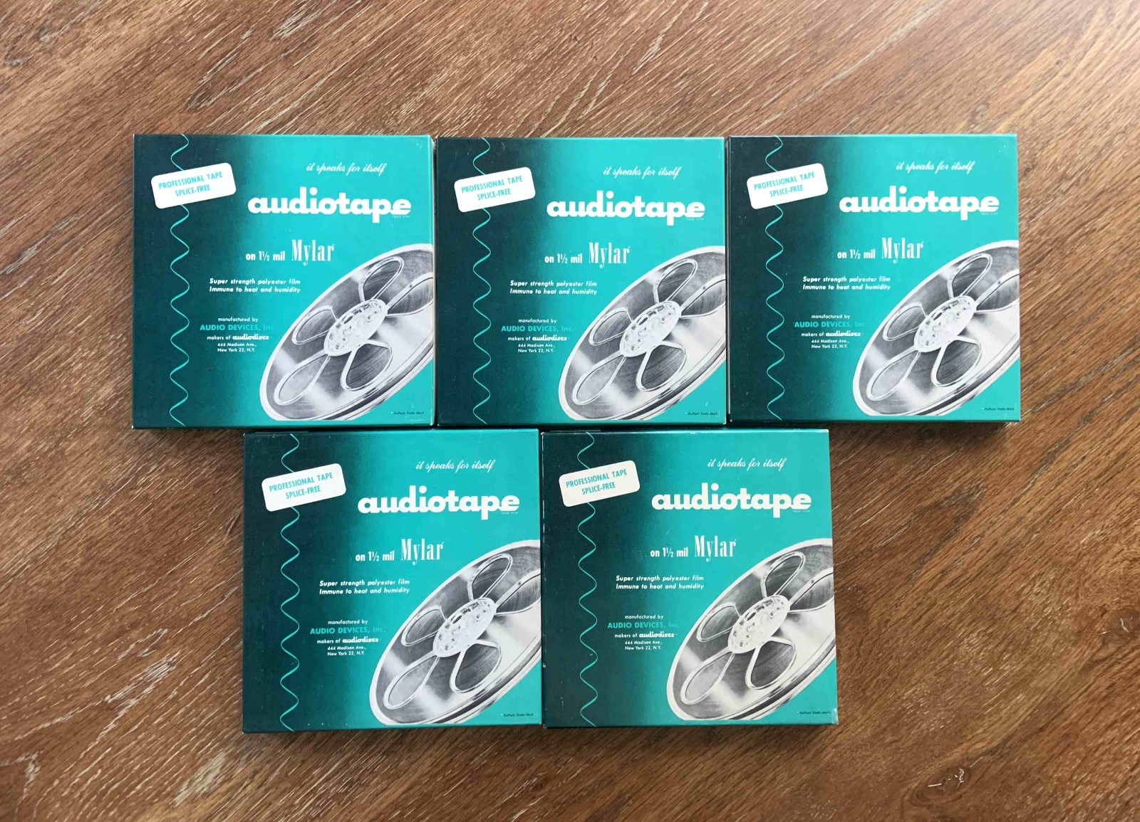 5 Vintage 1960’s Audiotape 1271 Reel to Reel Professional Tape, New Old Stock