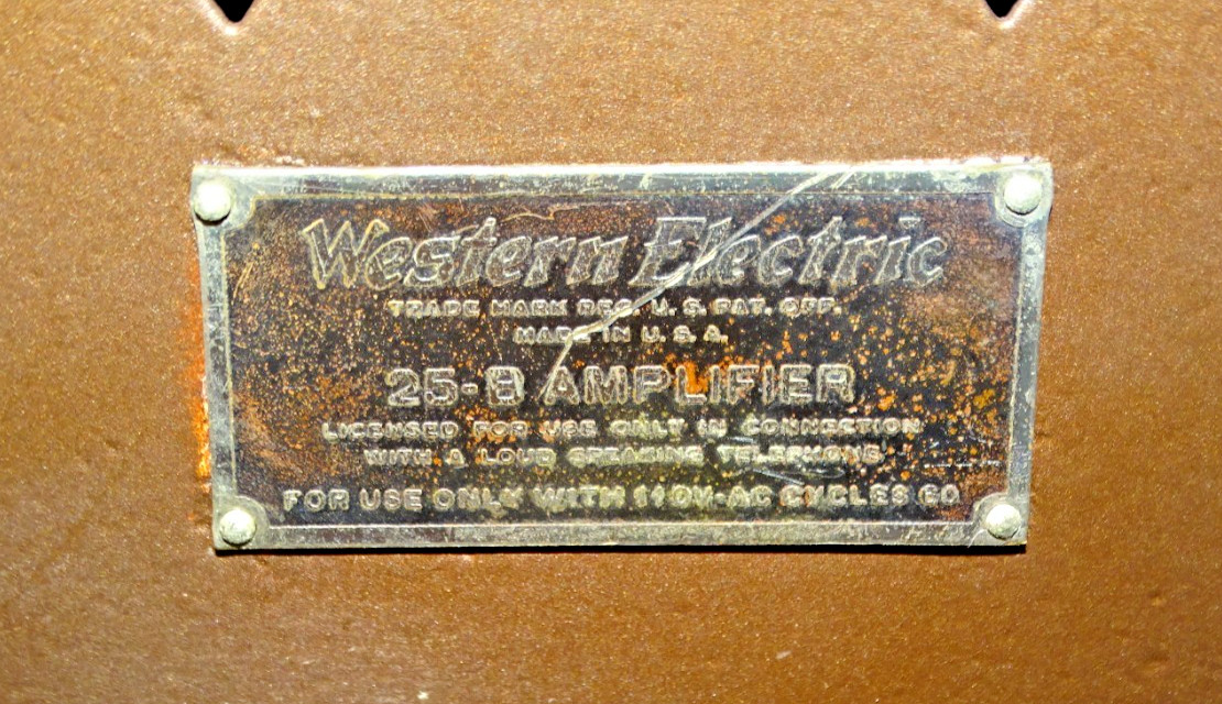 Western Electric Type 25B Audio Amplifier, Complete, Less Tubes.