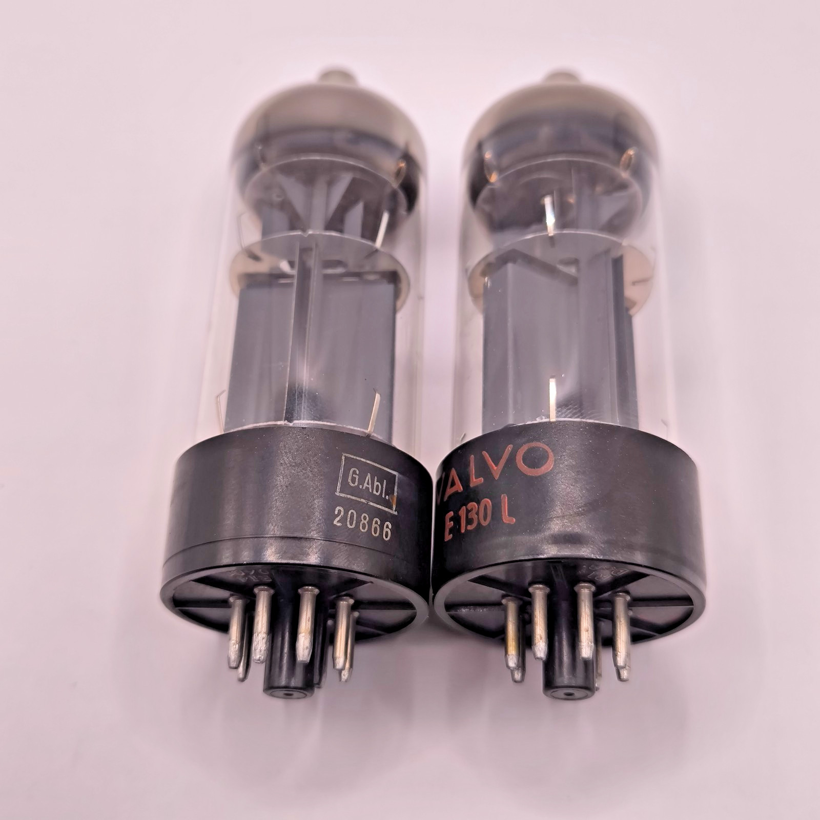 Valvo E130L special quality pentode, matched pair, RoeTest tested same codes