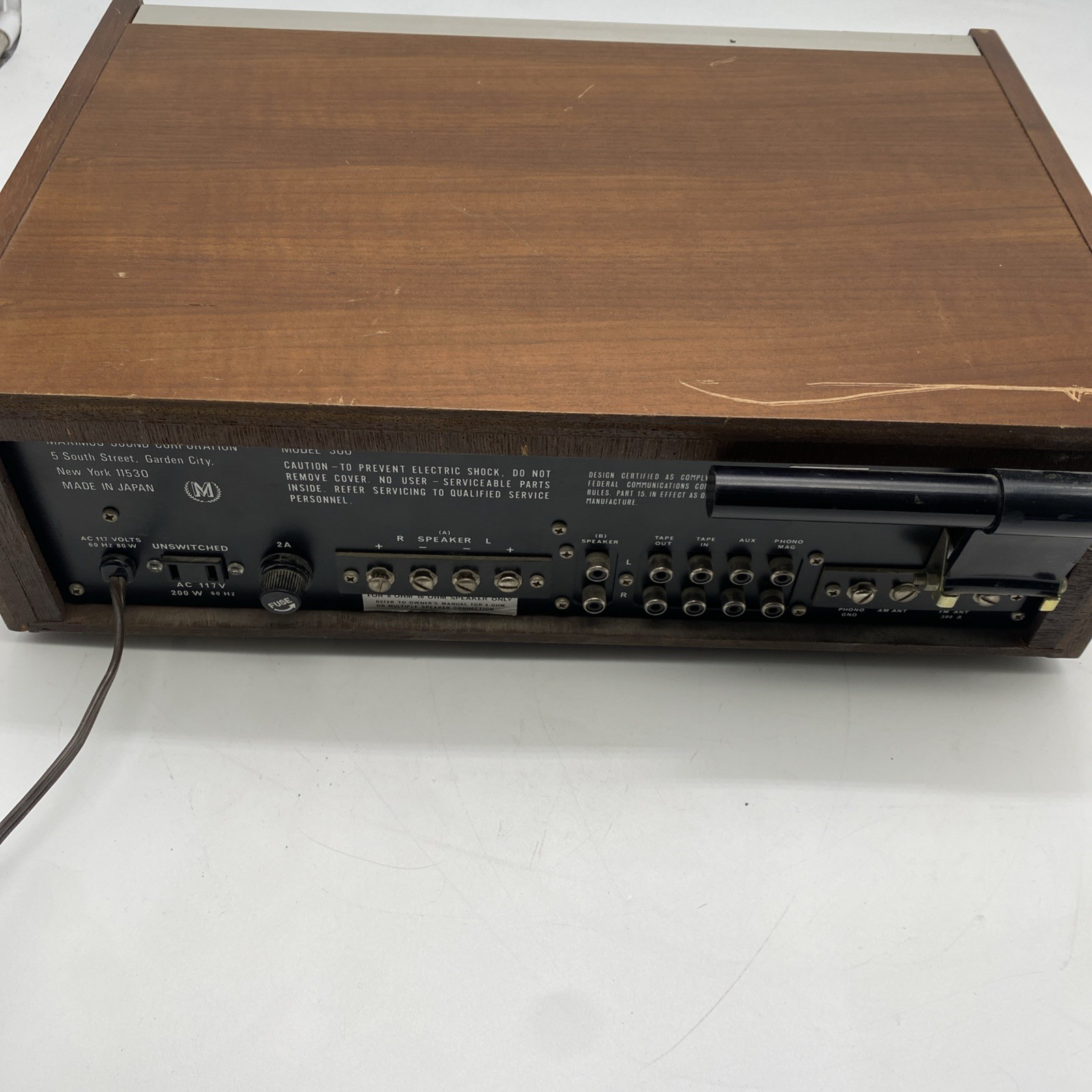 Maximus Sound Corporation Vintage Stereo Receiver Model 300 – Turns On – Read