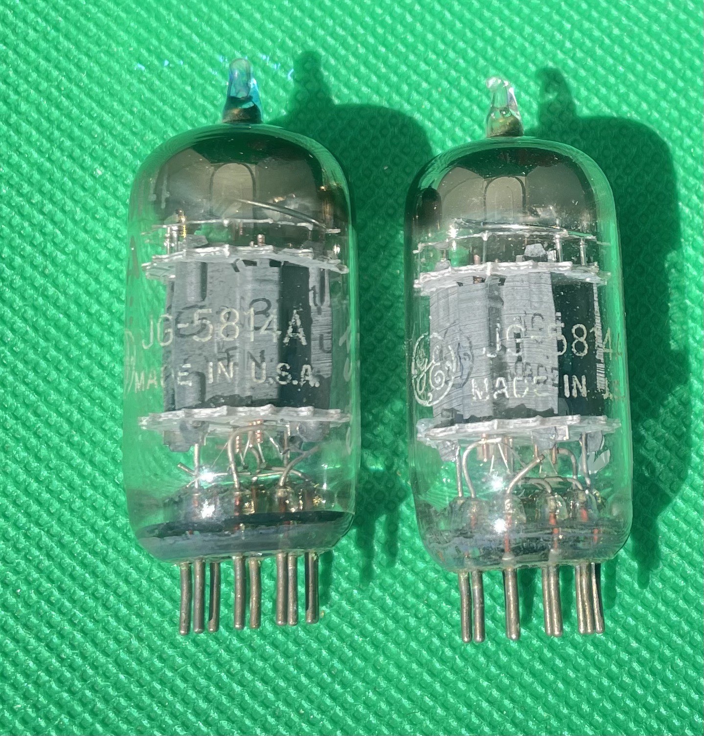 GE JG-5814A. High Grade 12AU7. Triple Mica. Matched. Test Strong And Balanced.