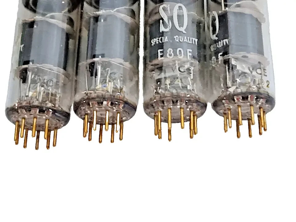 MATCHED QUAD E80F Philips SQ Gold Pin TESTED WITH ROETEST V10 BY CURVES NEW