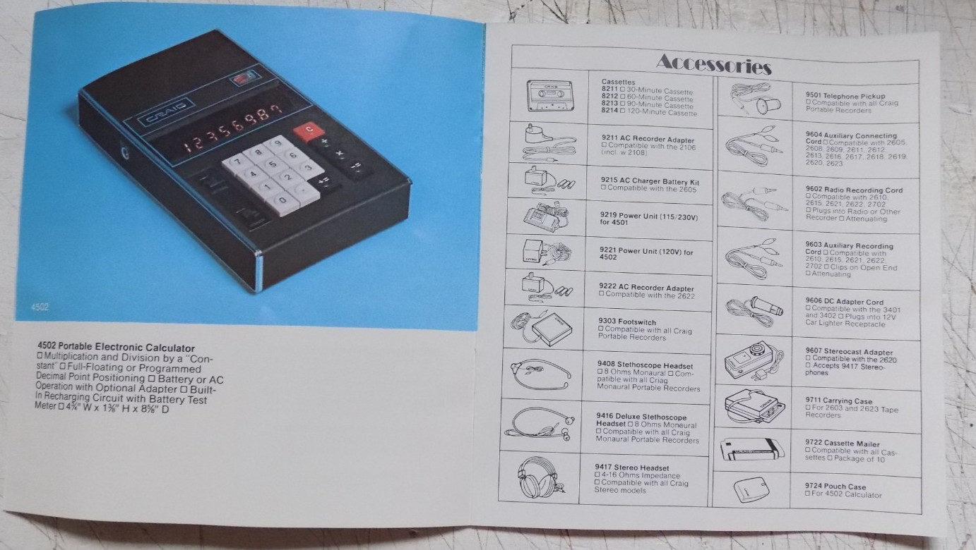CRAIG STEREO EQUIPMENT Vintage Full Color CATALOG 1970’s