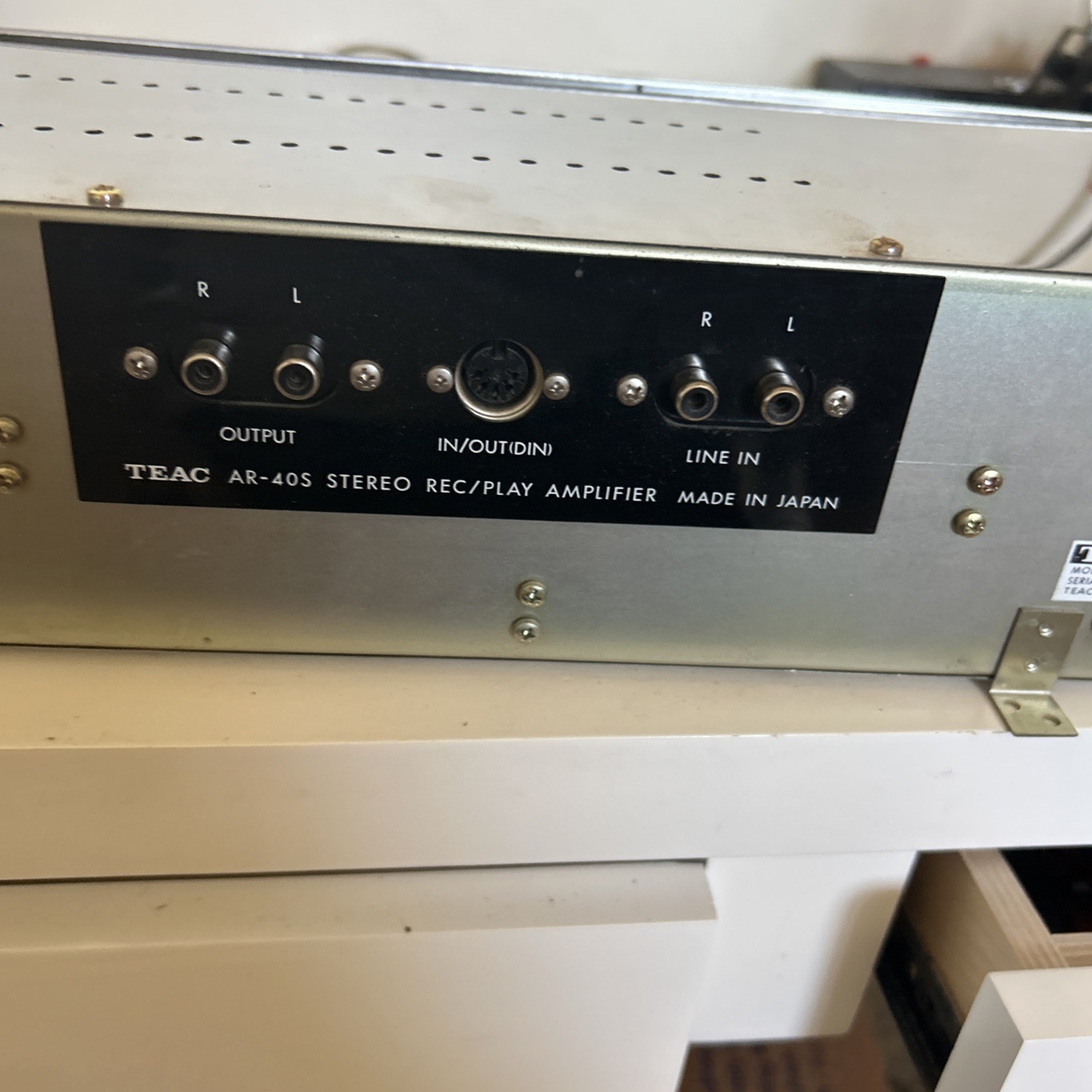 TEAC AR-40S Stereo Record Amplifier from A4010S Reel to Reel Recorder UNTESTED