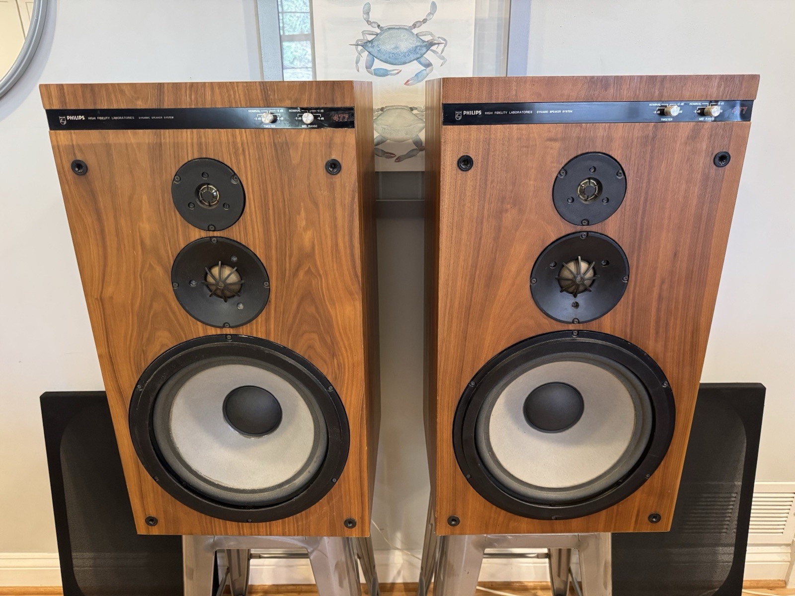 Phillips 477 VintageHigh Fidelity Laboratories Dynamic Speaker System 1970s HiFi