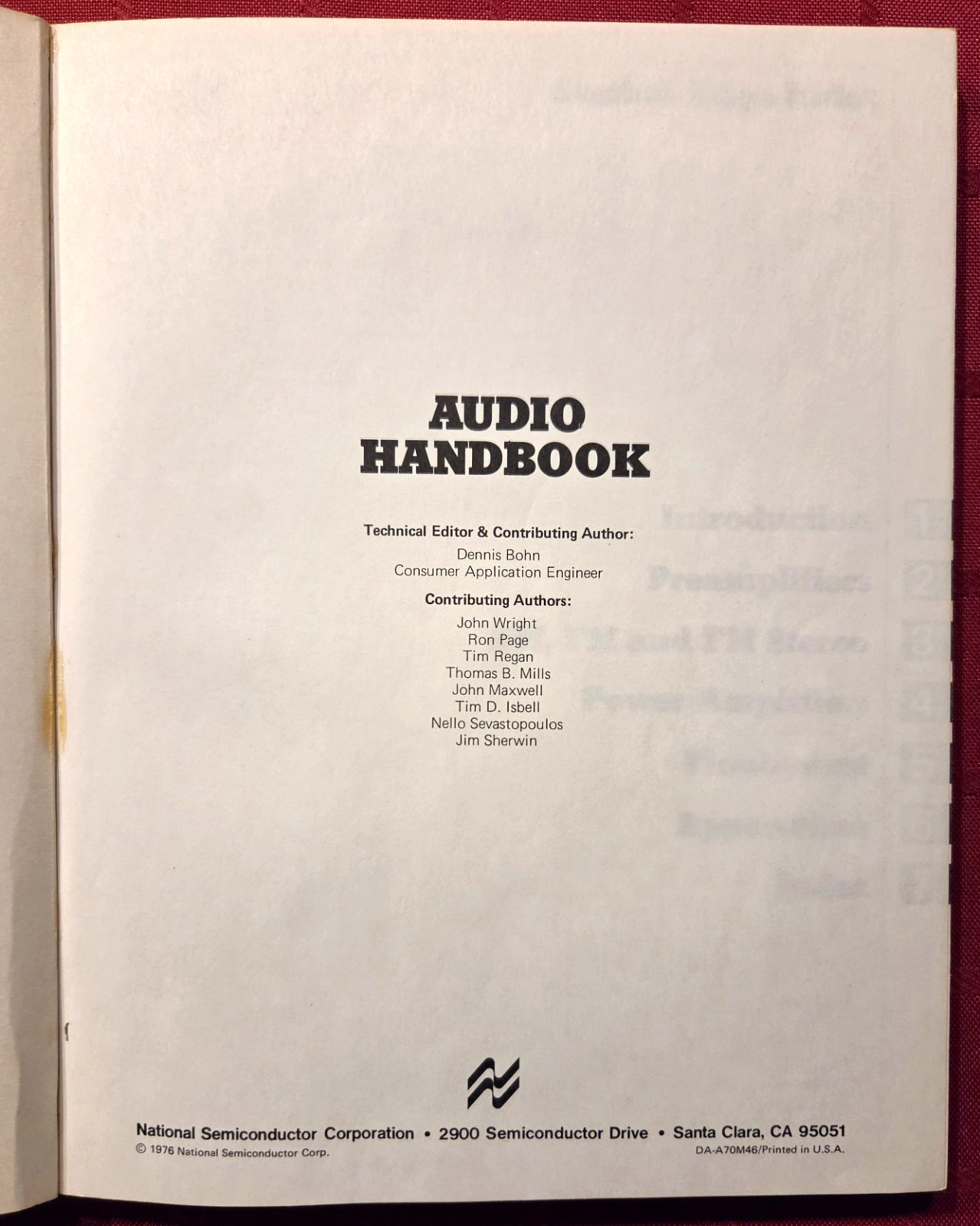 Audio Handbook National, Paperback 1976
