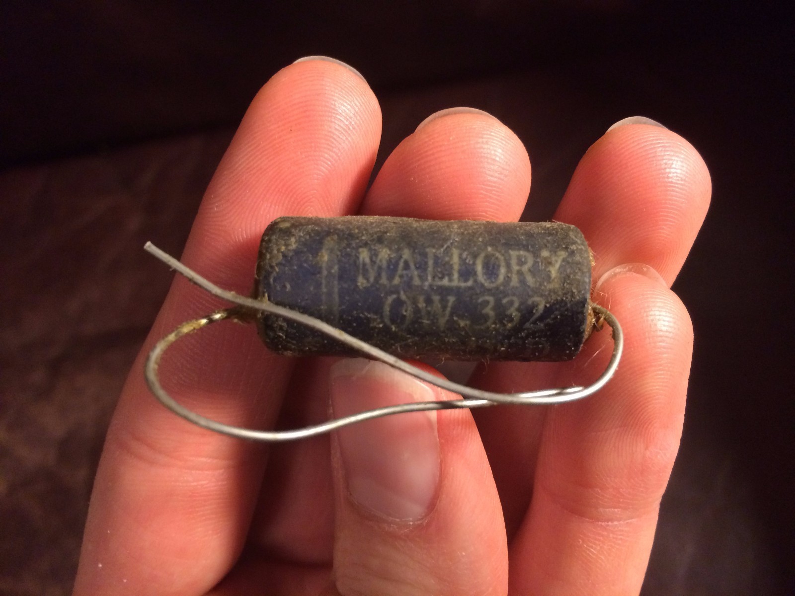 NOS Vintage 1950s Mallory .005 uf 1600v Wax Capacitor Tone Cap OW-332 3 avail.