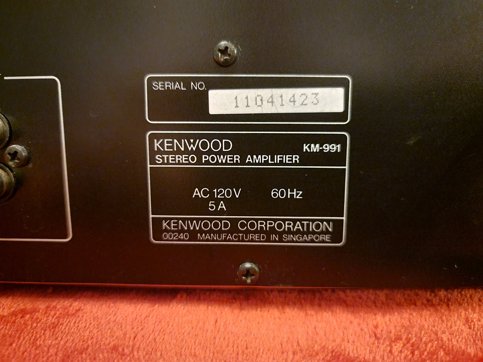 Kenwood KM-991 Stereo Power Amplifier Vintage 150W/Ch Working Power Meters