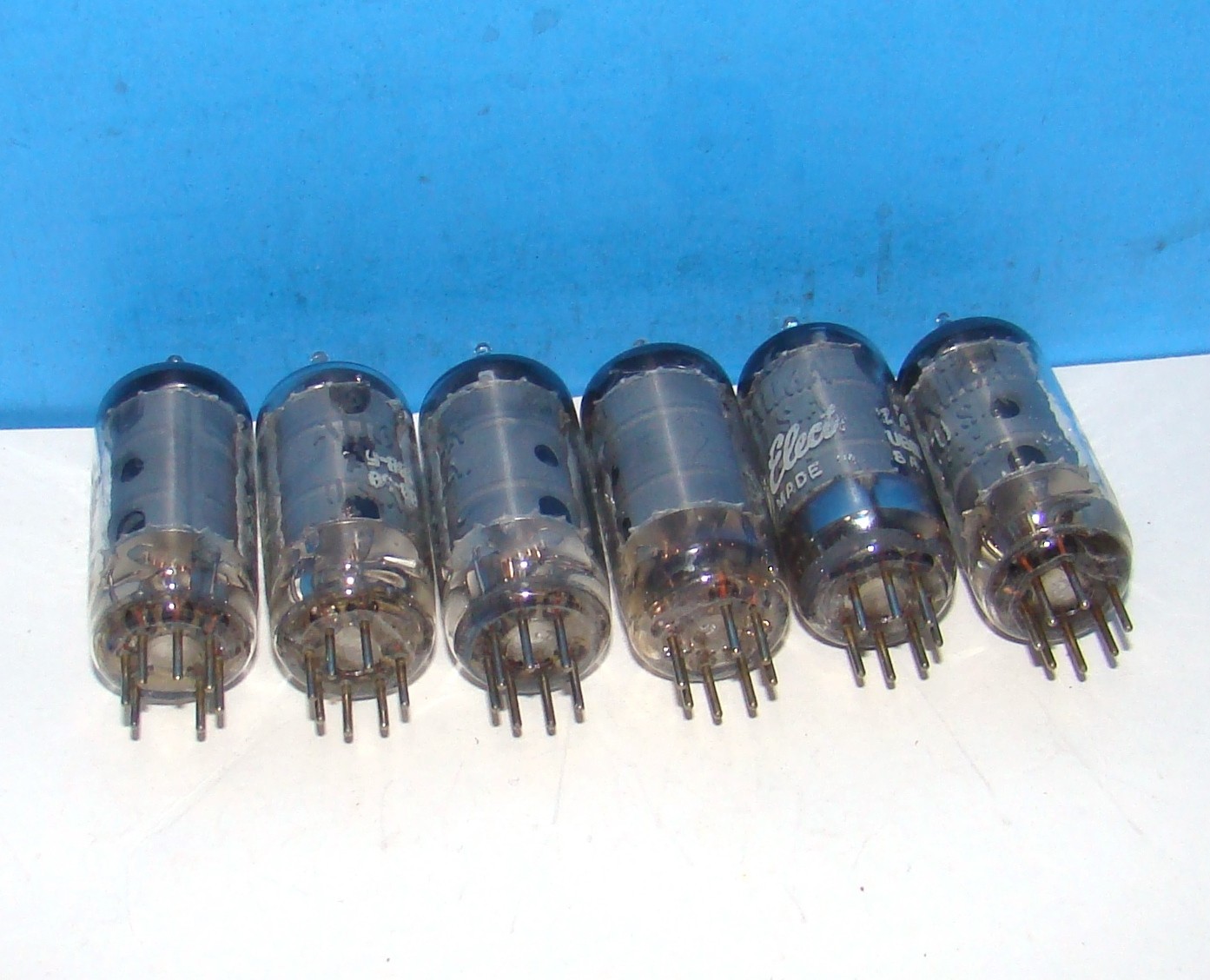 6AU6A GE AA5 radio audio amplifier electron vacuum tubes 6 valves tested 6AU6