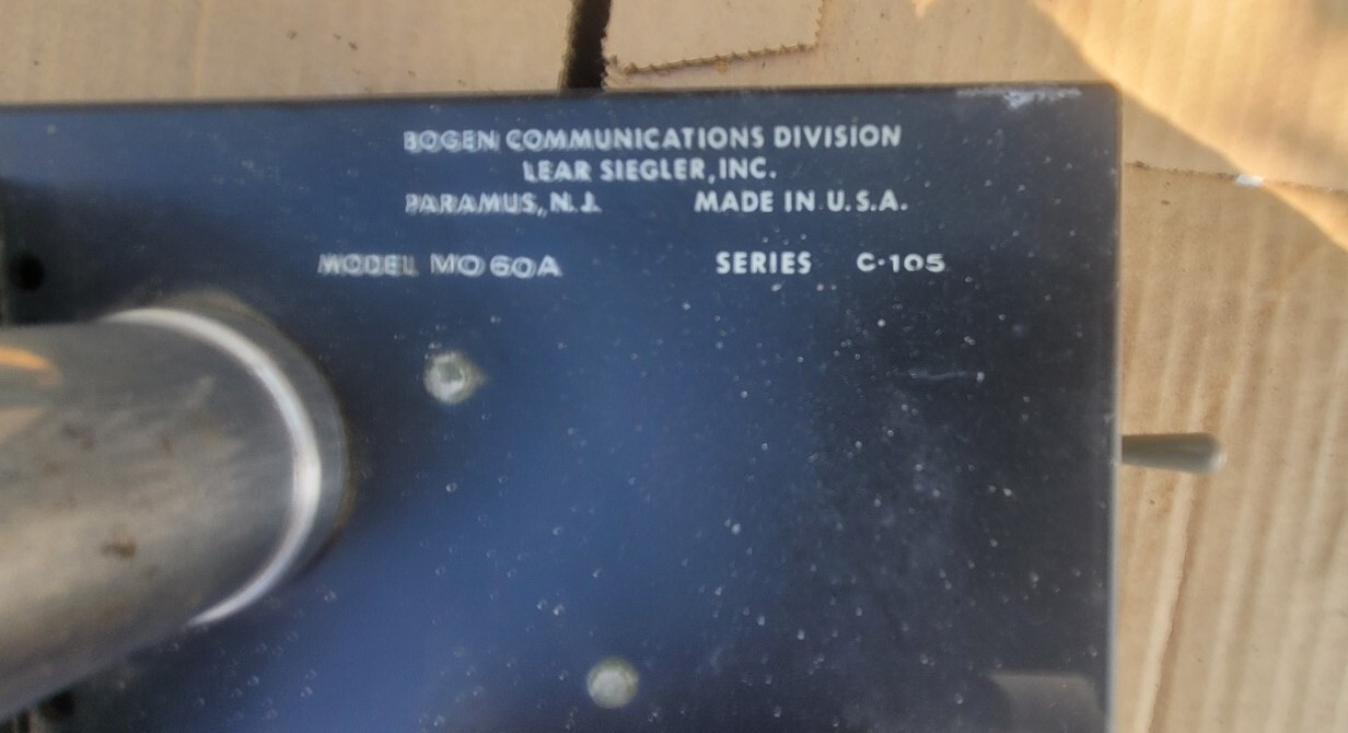 Vintage BOGEN MO-60A Monoblock Tube Power Amplifier AmpUntested