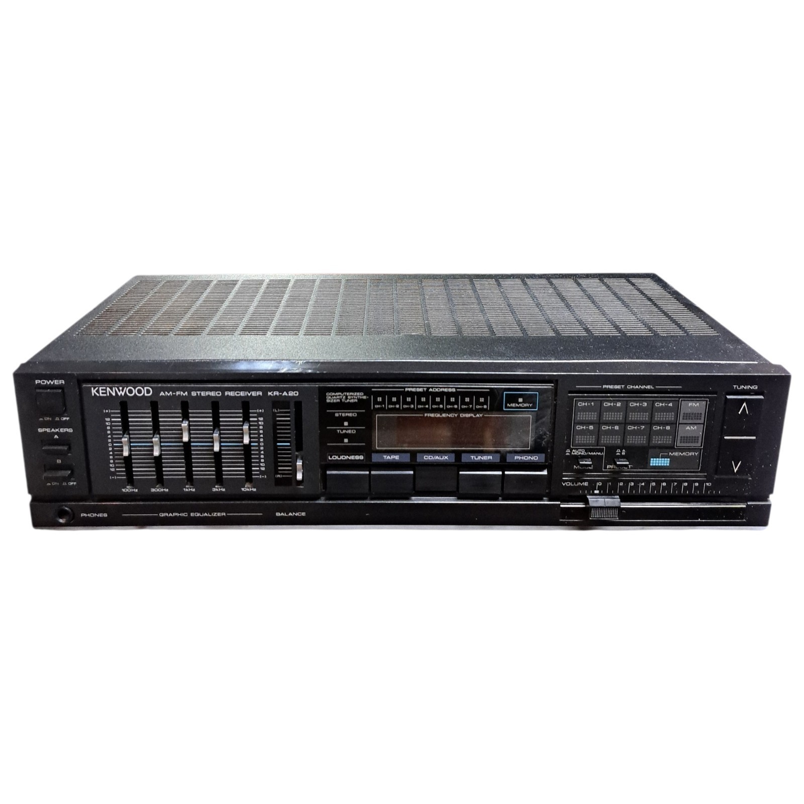 Vintage Kenwood KR-A20 AM/FM Stereo Receiver Graphic Equalizer Phono Input Works