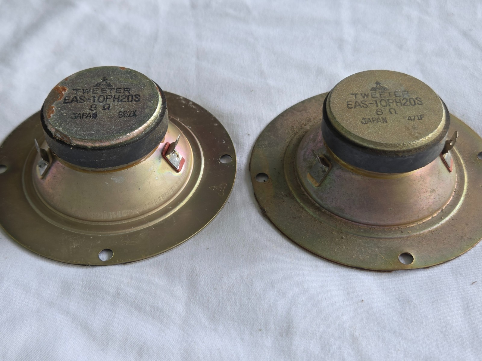 Pair Vintage Panasonic Matsushita EAS-10PH20S 8Ω Tweeters – 1 Working /1 Parts