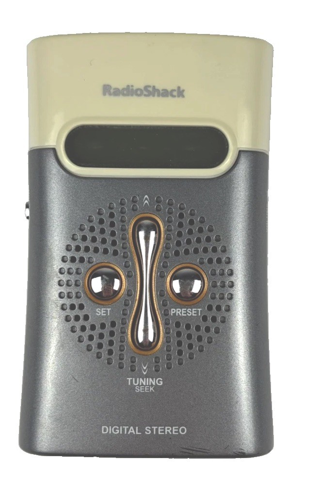 RadioShack 12-470 AM/FM/TV/Weather Band Pocket Radio Digital Stereo Tested Works