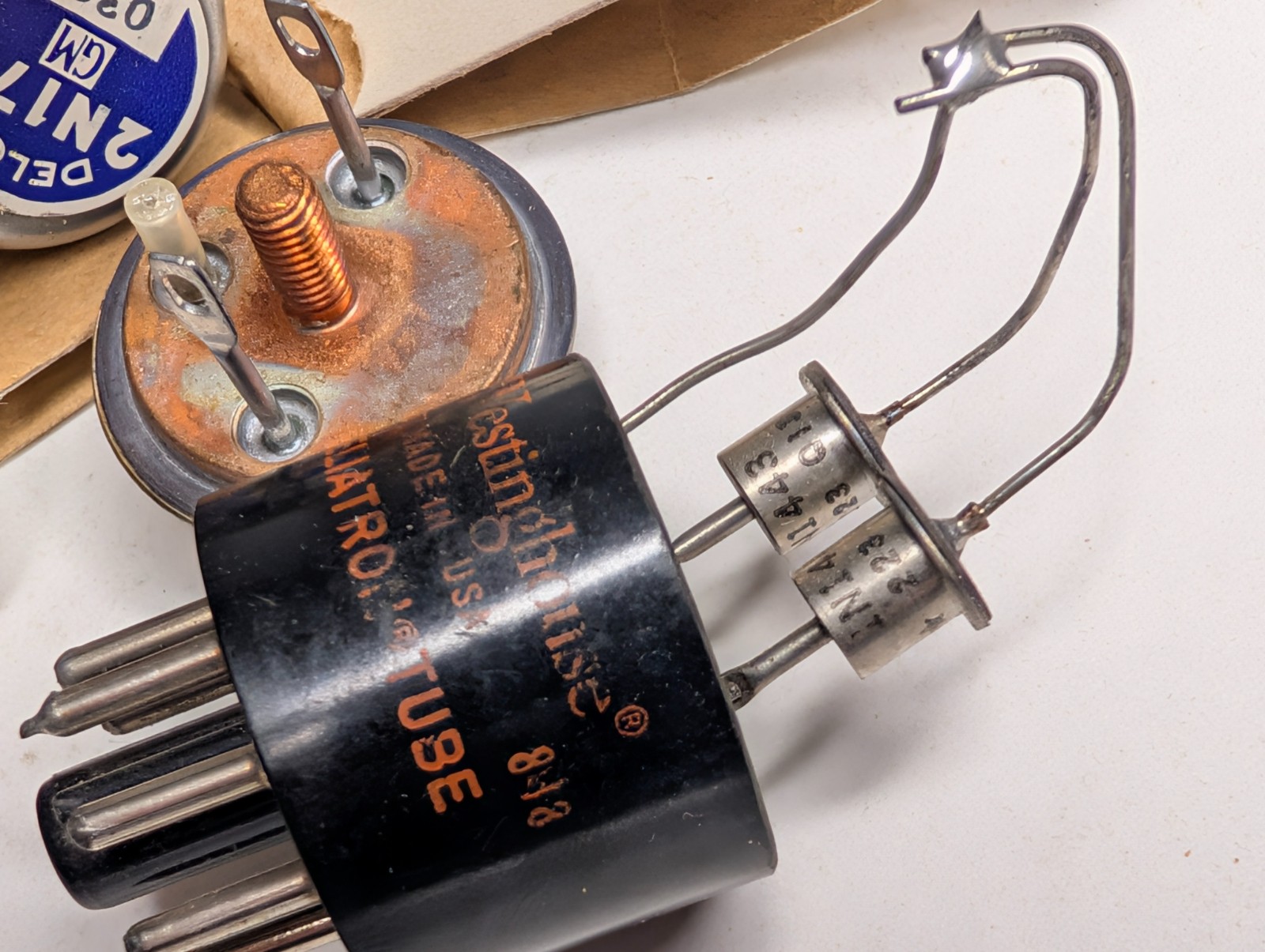 Delco 2N173 Germanium Transistors Westinghouse 818 Diatron Tube Relay Lot Vtg