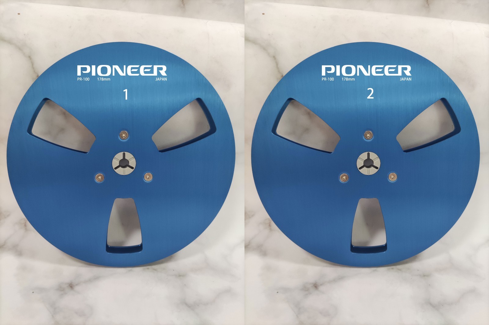 2X 7” Pioneer Black PR-100 Aluminum Reel to Reel RT-707 909 Empty Take Up Reel
