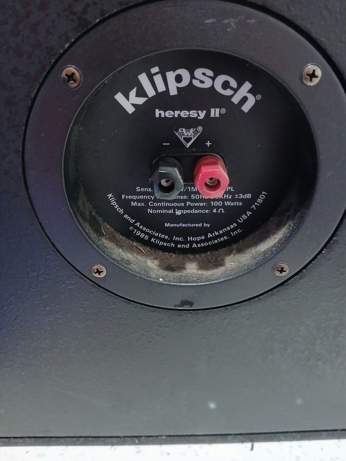 Klipsch Heresy II Speakers Tube Amplifier Friendly USA Sound Great!