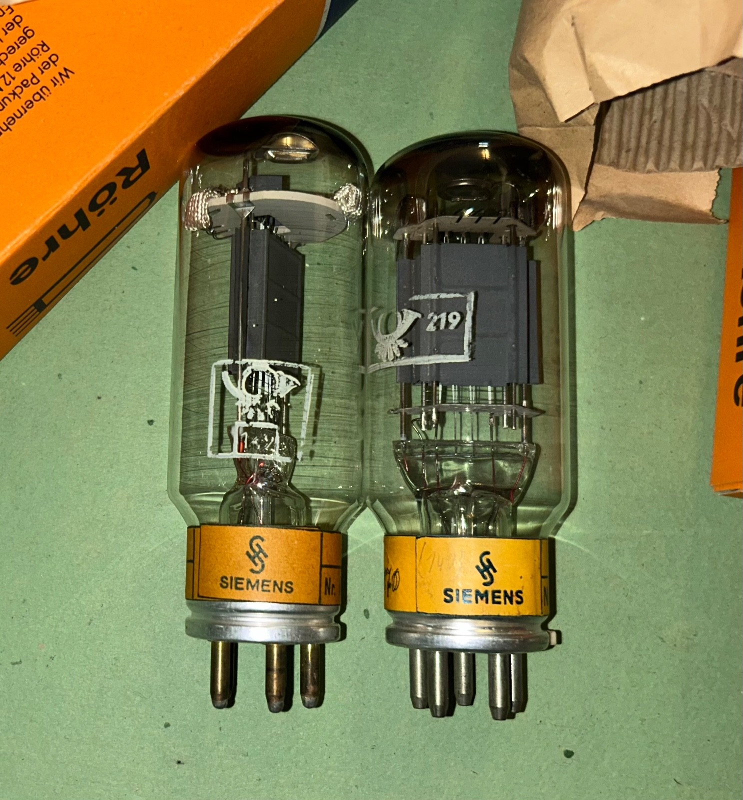 Siemens Da Power triodes Pair, Perfect