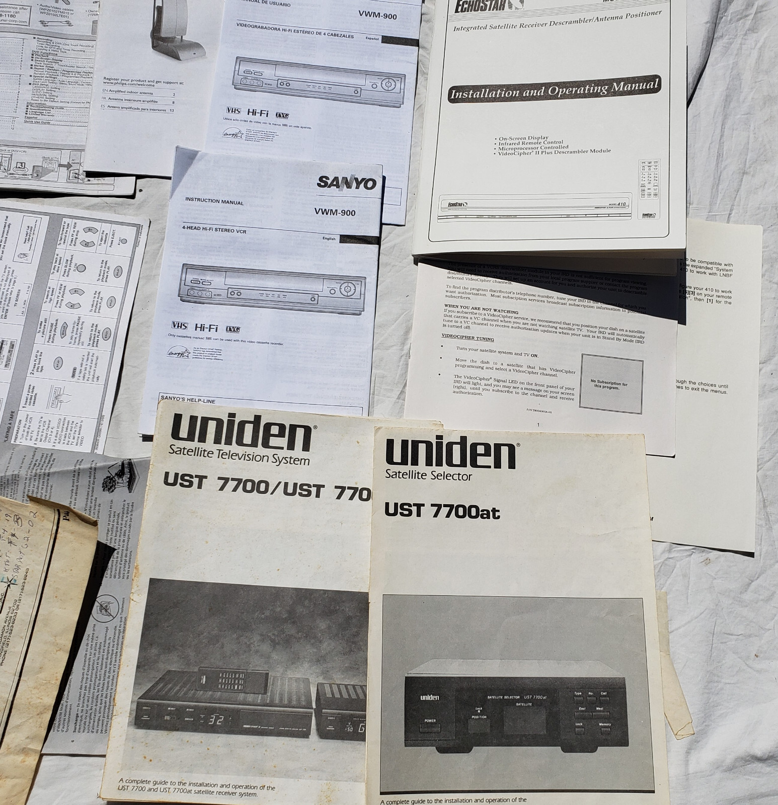 Lot of Instruction Manuals Paperwork for Various Electronics Vintage and Modern
