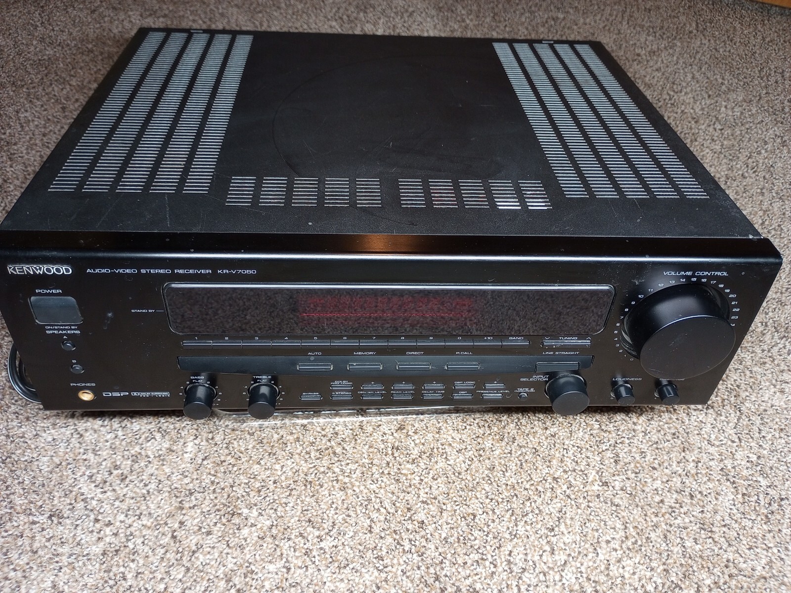 KENWOOD KR-V7050 AV Stereo Receiver Pro Logic 100W Tested NO REMOTE