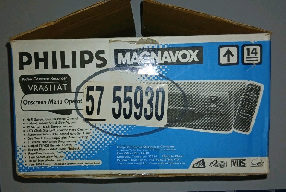 Philips Magnavox VRA611AT VHS VCR 4-Head Hi-Fi Player New In Box /Opened Box