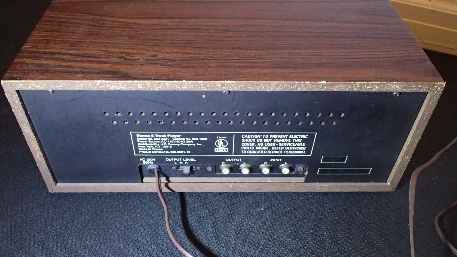 Vintage JC Penney Stereo Eight Track Deck 3331 for parts or repair