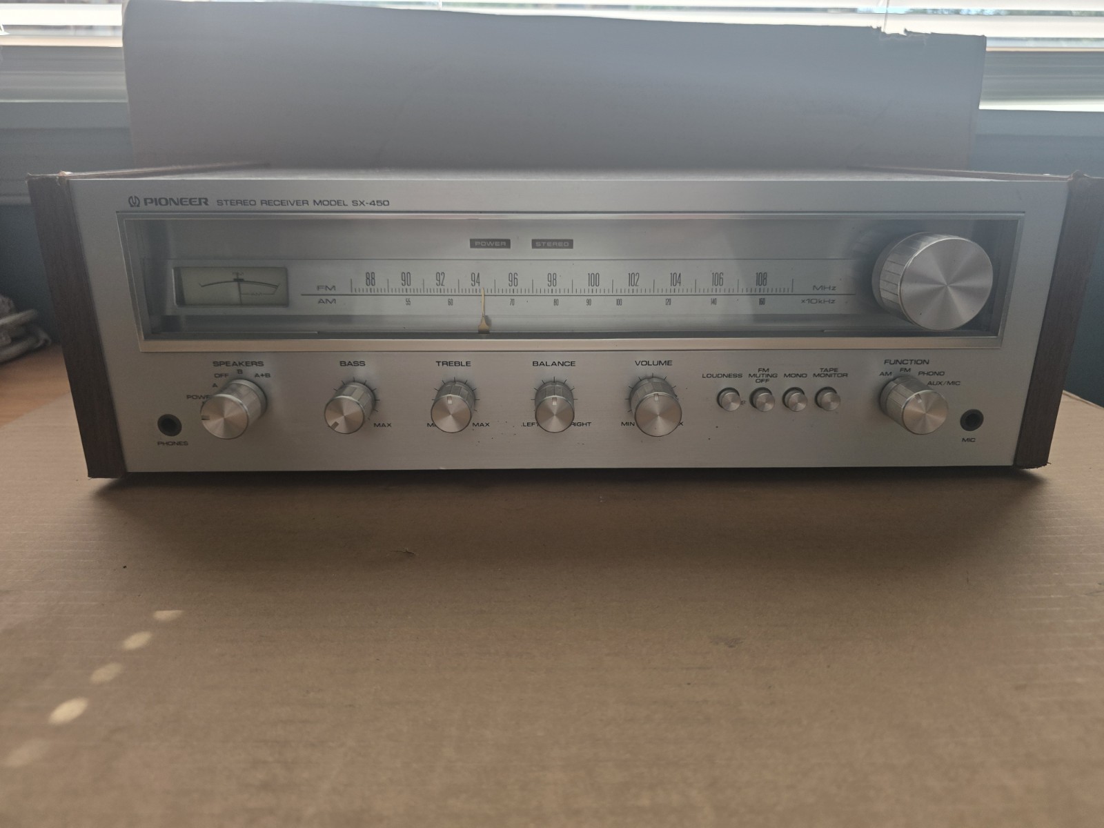 Vtg Pioneer Stereo Receiver Model SX-450 Tested & Works Great – Nice Cond