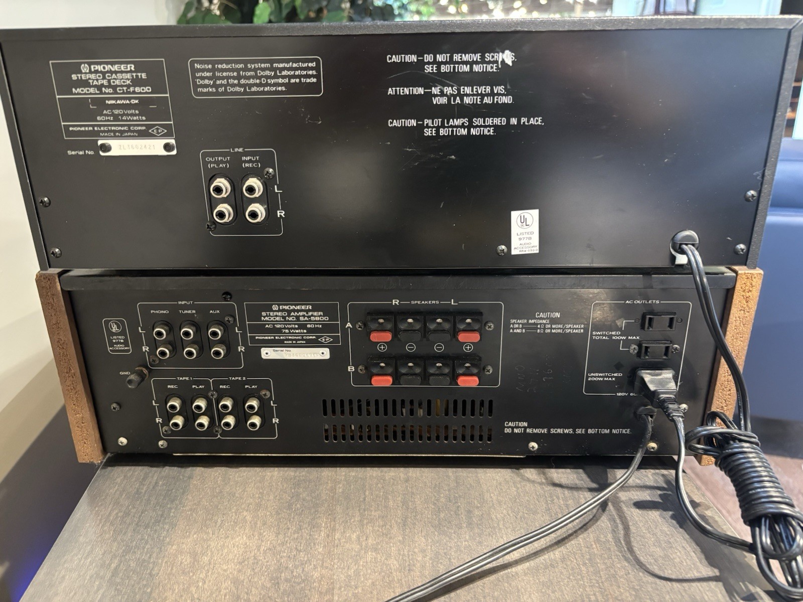 Pioneer SA-5800 Integrated Stereo Amplifier and Ct-F60 Cassette Deck