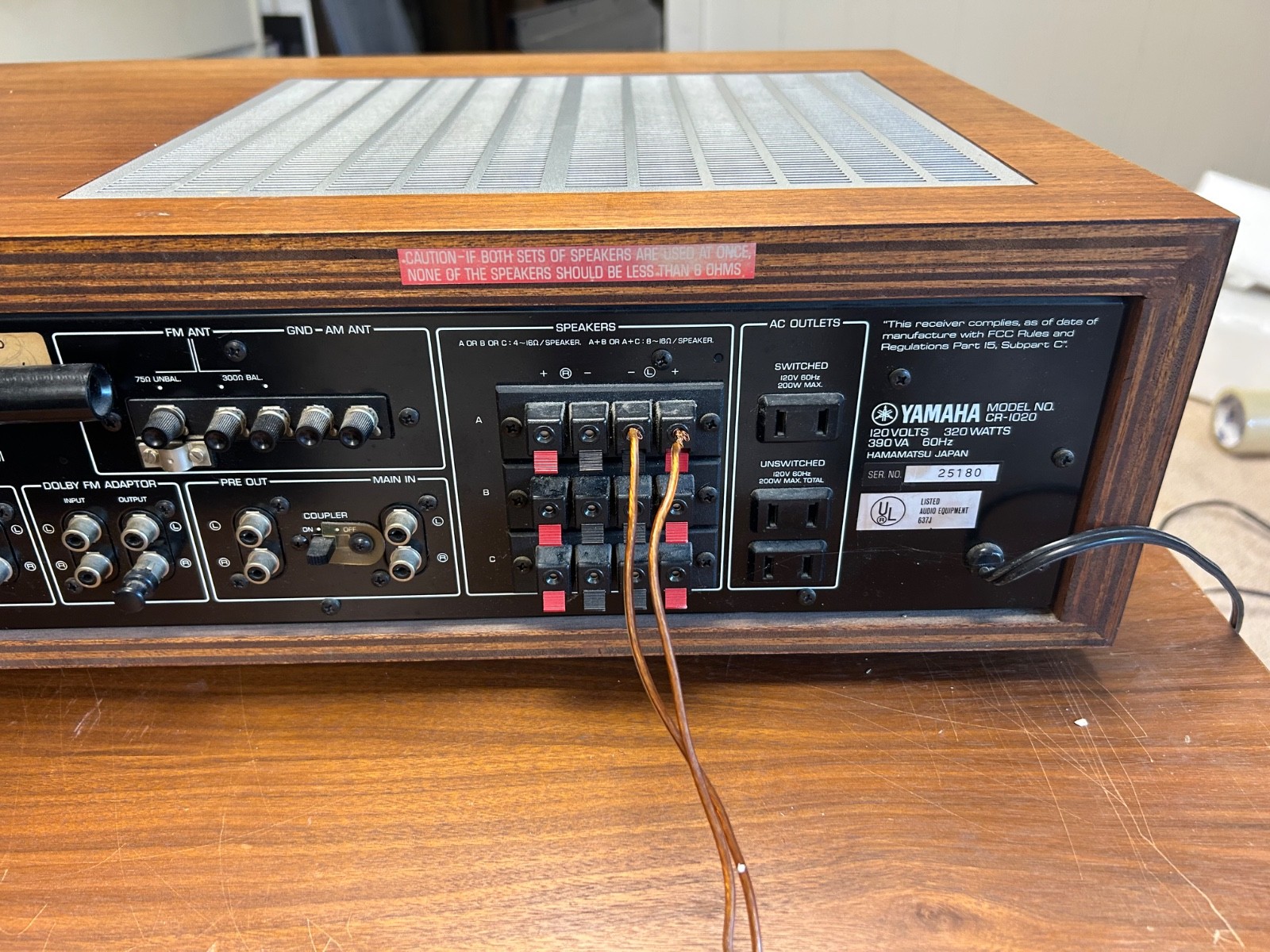 Vintage Yamaha CR-1020 AM/FM Natural Sound Stereo Receiver Very Clean Unit Nice