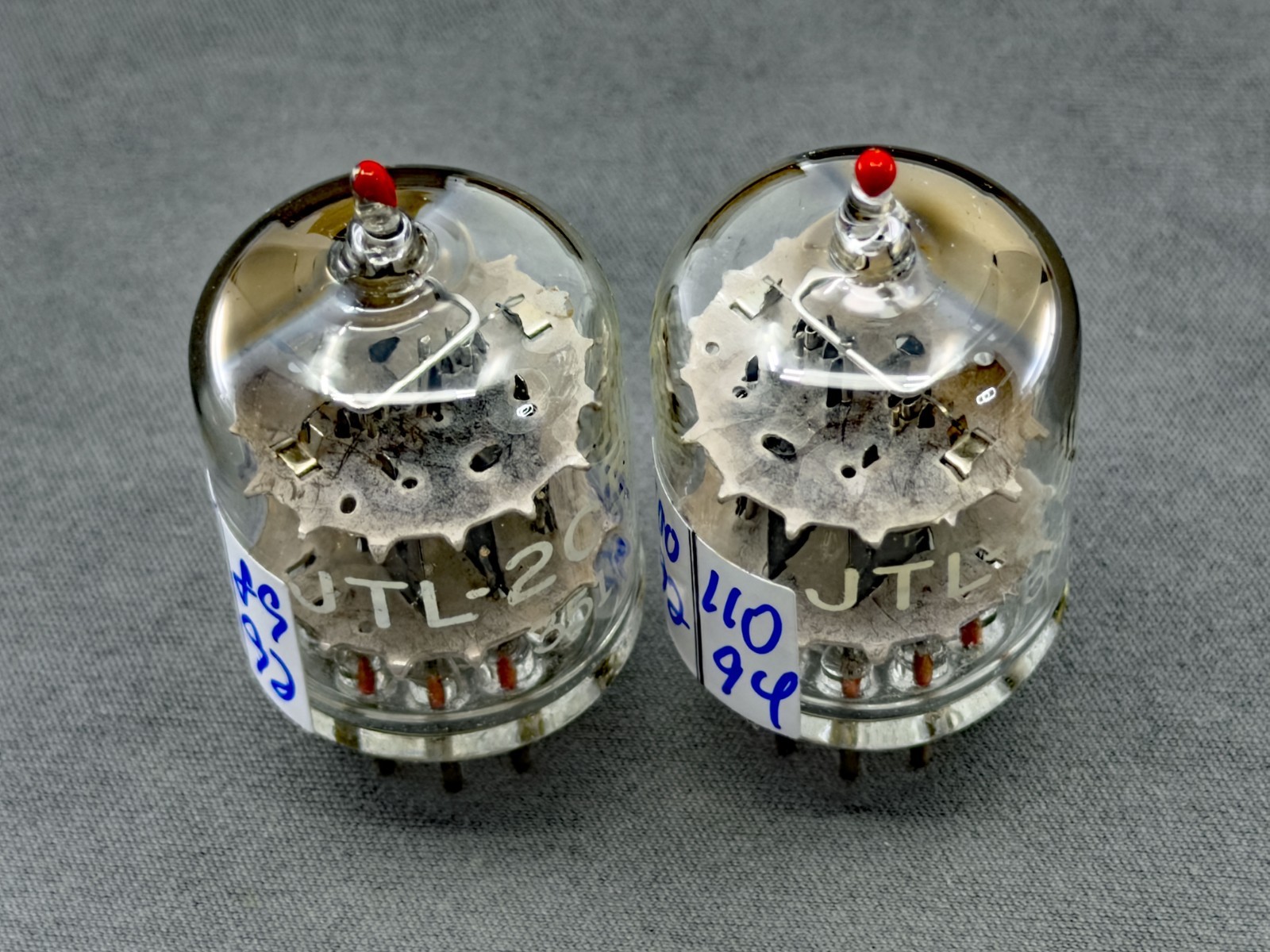 NOS Pair Red Tip Tung-Sol JTL-2C51 5670 396A Mil Spec Tubes Black Plates NIB