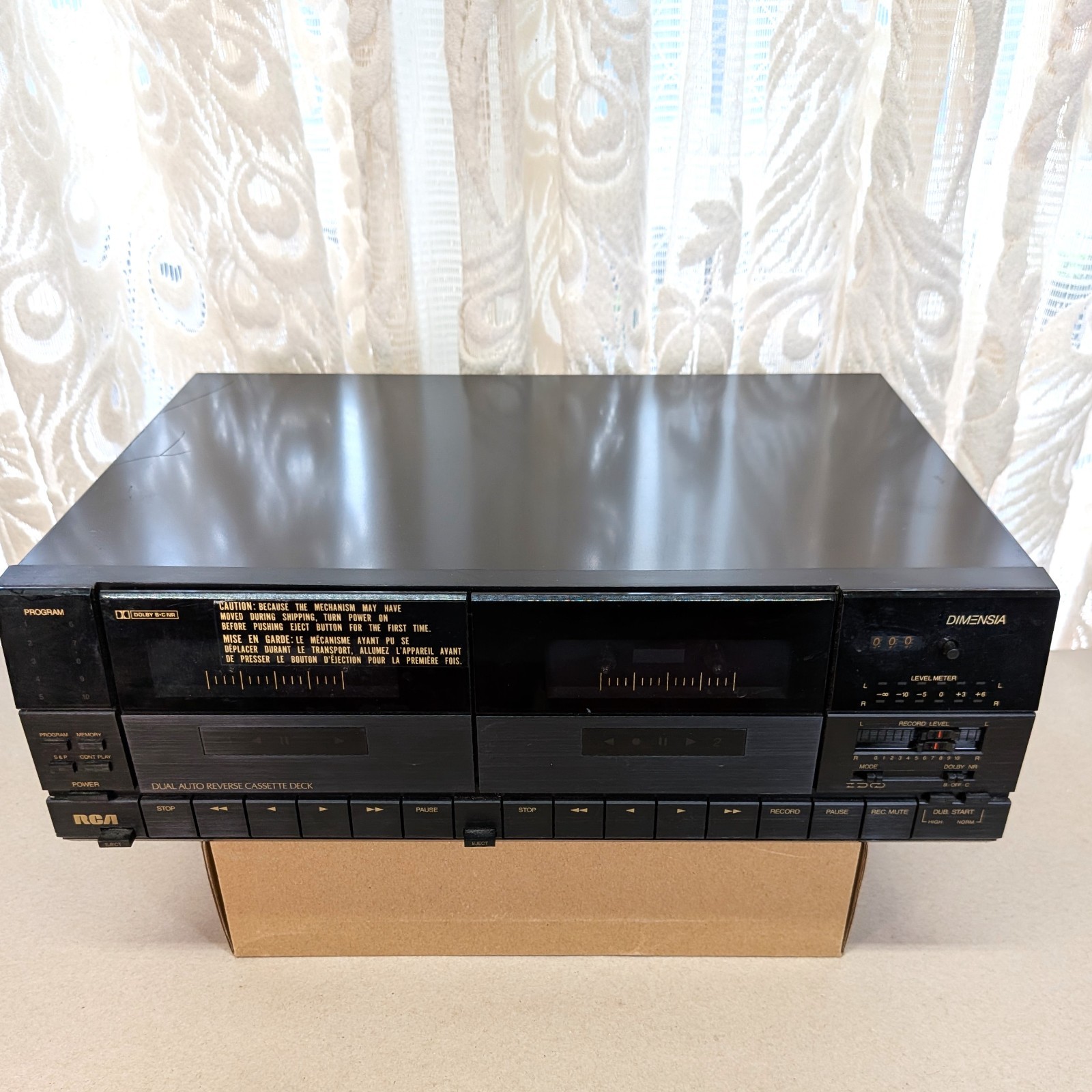 RCA MTR225 DIMENSIA DUAL AUTO REVERSE CASSETTE DECK – PARTS OR REPAIR ONLY