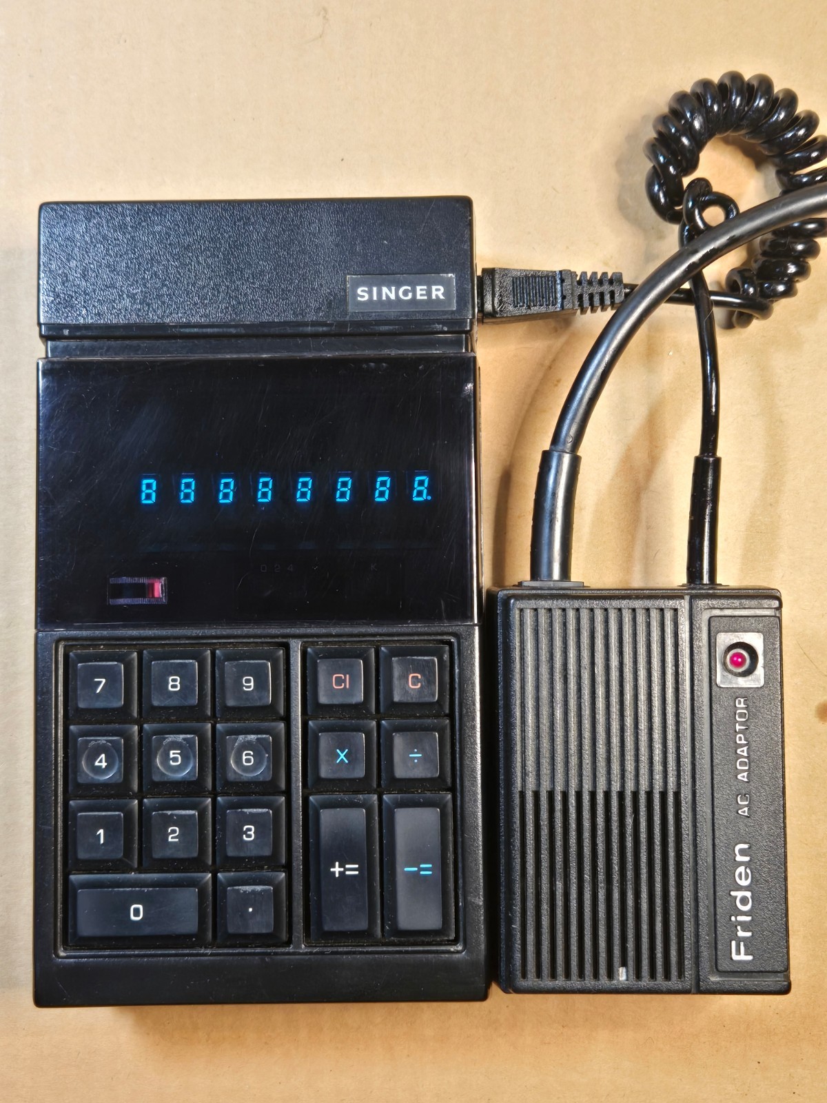 Singer Friden VERY RARE Vintage Calculator W/AC Power Supply Clean Working Well