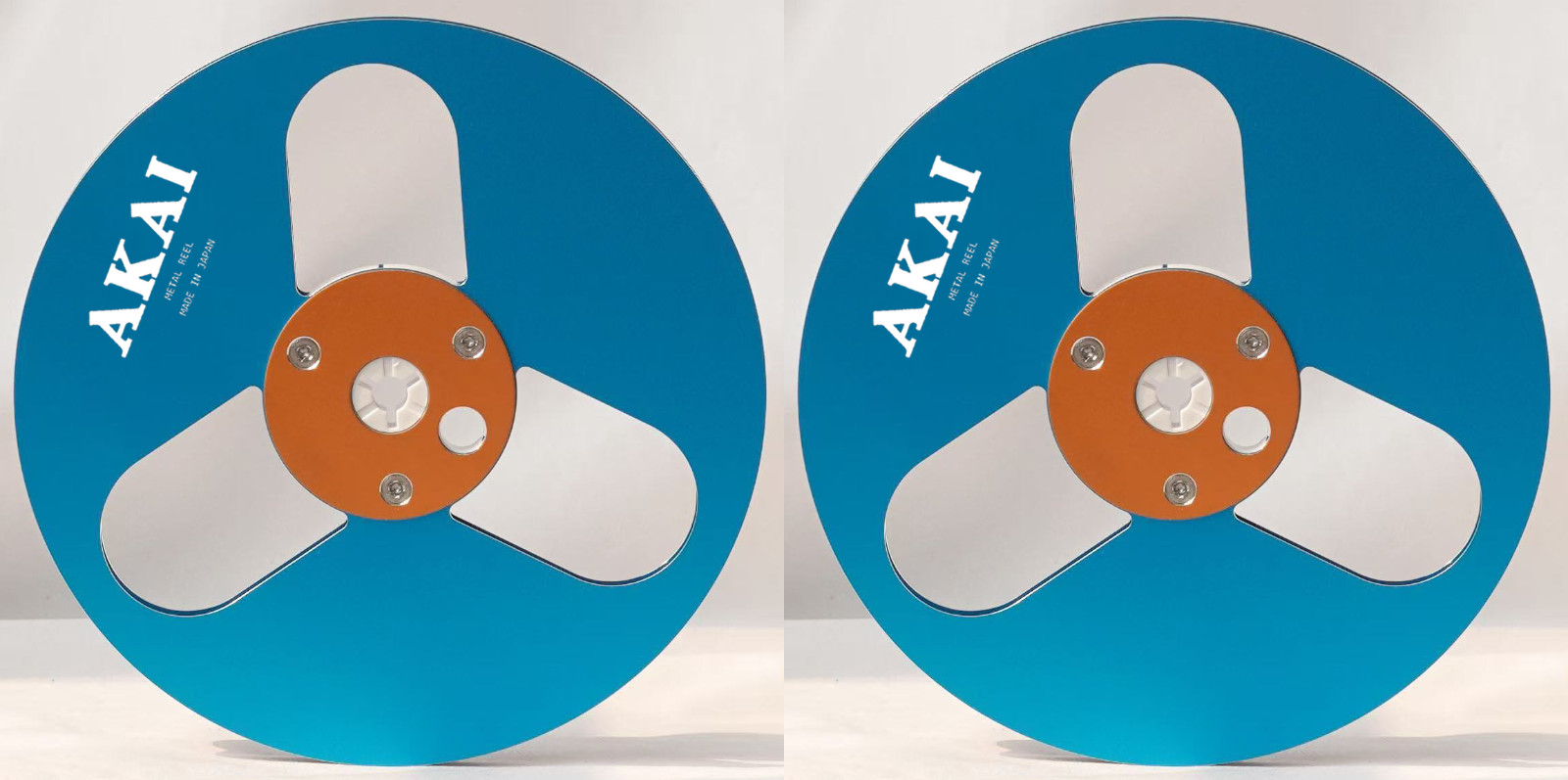 One Pair Blue Black TAPE REEL Akai 7” inch Light Metal Aluminum Take Up Reel