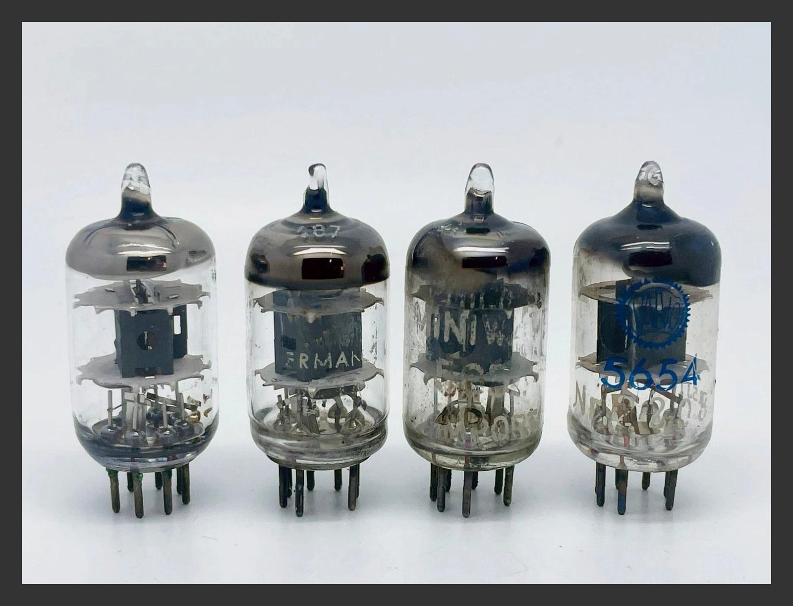 4 X Telefunken Siemens Valvo EF95 6AK5 5654 Tested Strong Special Version Tubes