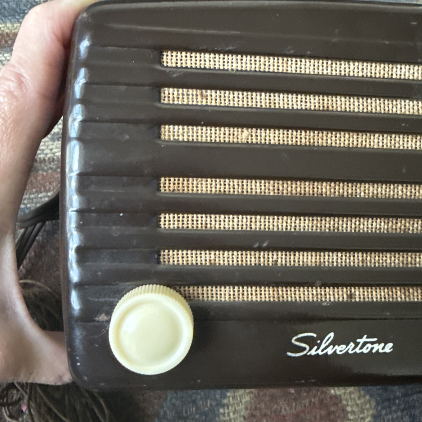 Rare tube radio vintage Sears SILVERTONE AM metal body MODEL 1