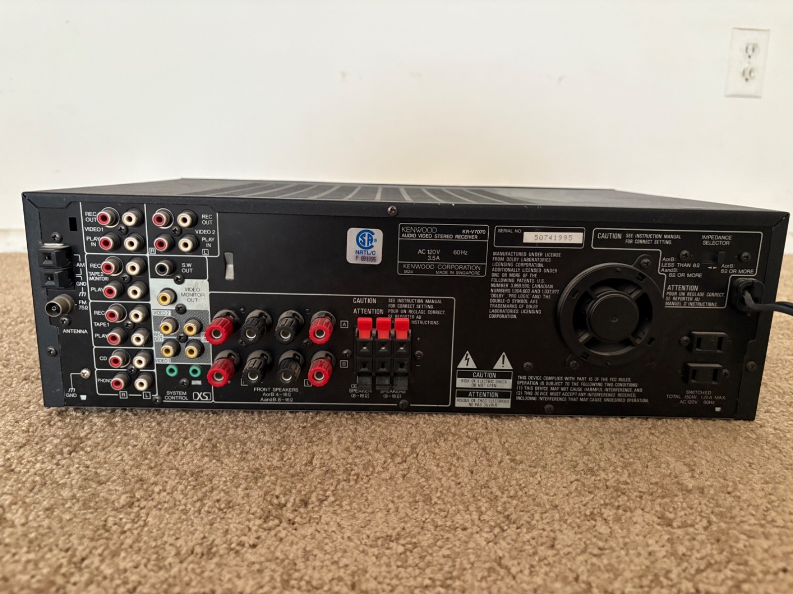 Vintage Kenwood KR-V7070 Stereo Receiver READ DESCRIPTION!
