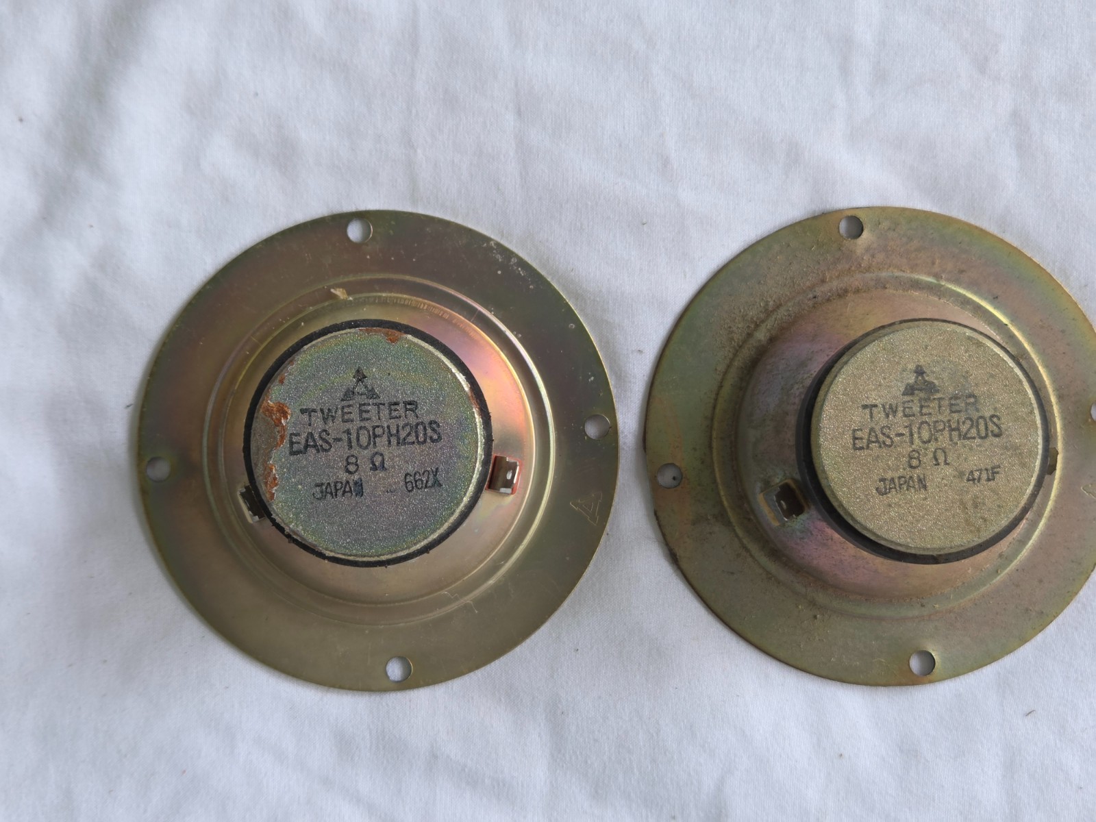 Pair Vintage Panasonic Matsushita EAS-10PH20S 8Ω Tweeters – 1 Working /1 Parts