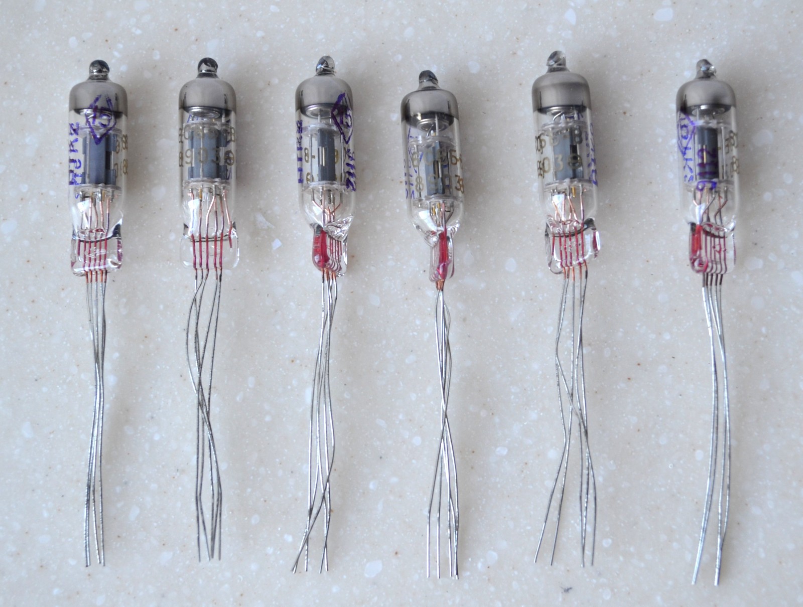 4pcs 6S6B-V Audiophile Triode Miniature Tube Soviet MATCHED DATE 03/1989 NEW