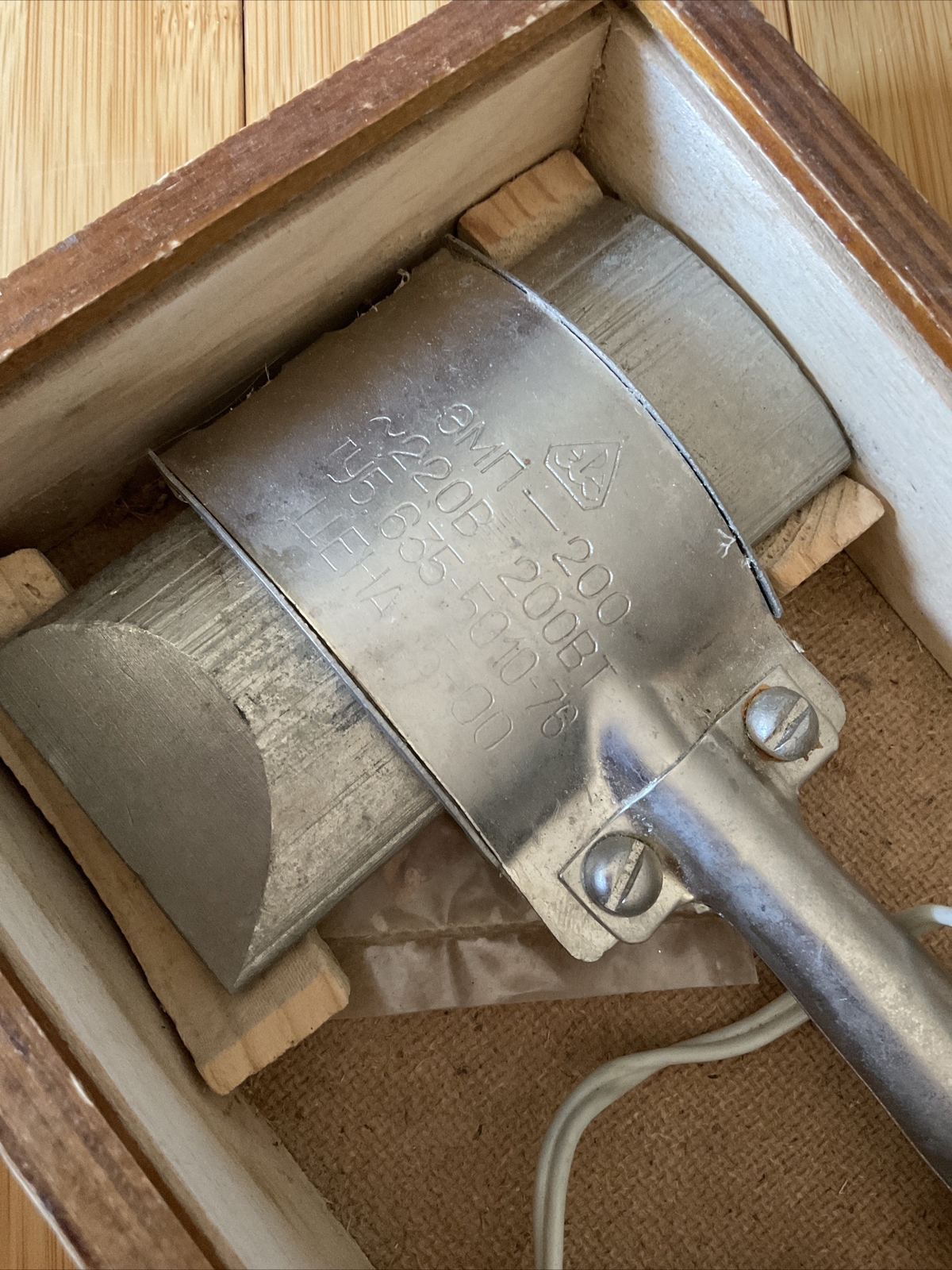 Vintage Soldering iron ERA USSR Wooden Box Russian Soviet Union