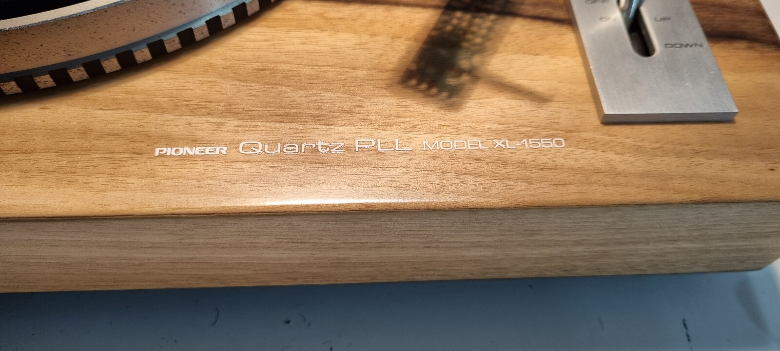Pioneer XL-1550 turntable inscription on the plinth