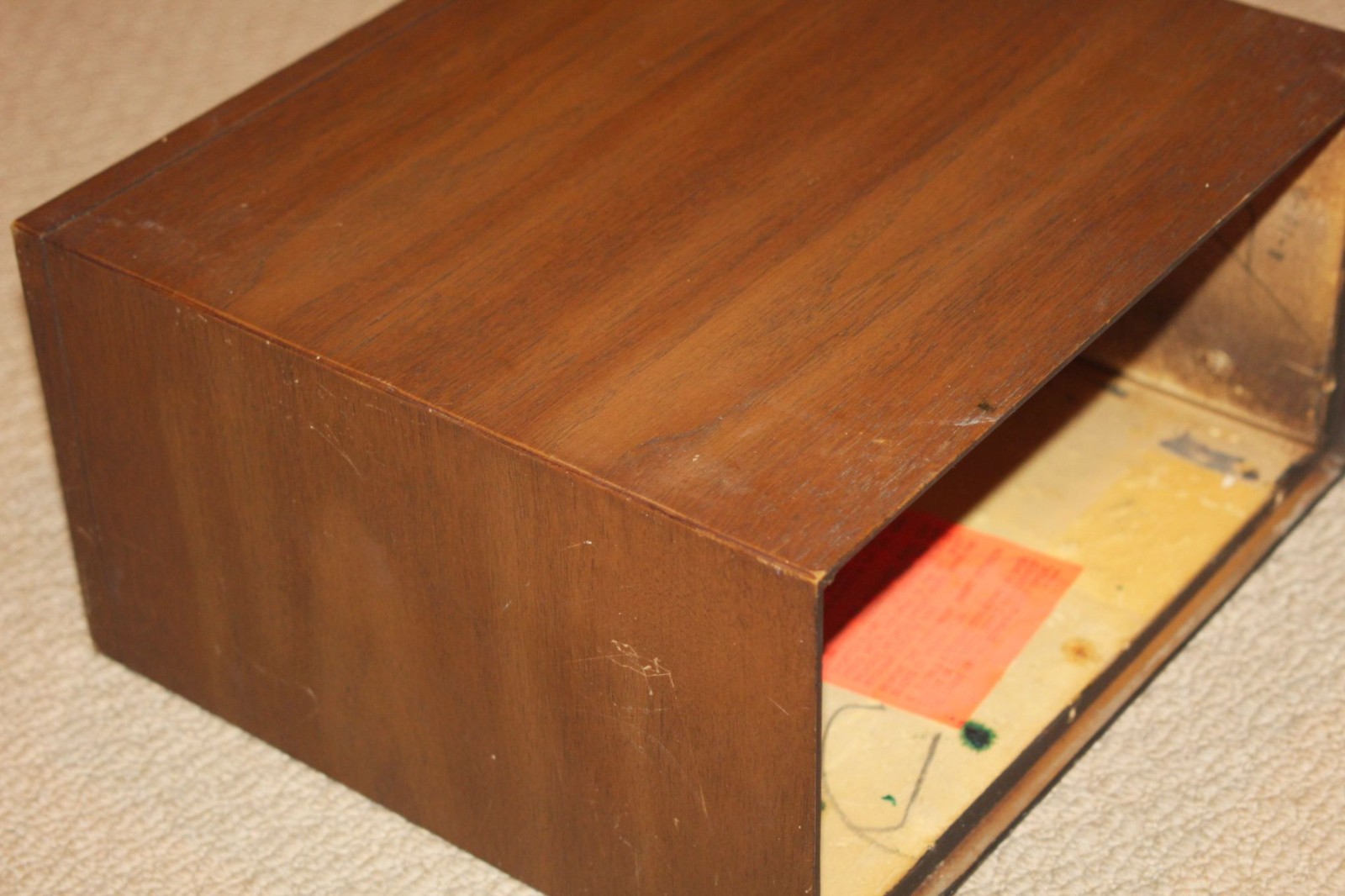 Vintage G.E. Wood Grain Receiver Amp Part – Original Case Housing 14.25 x 12.75″