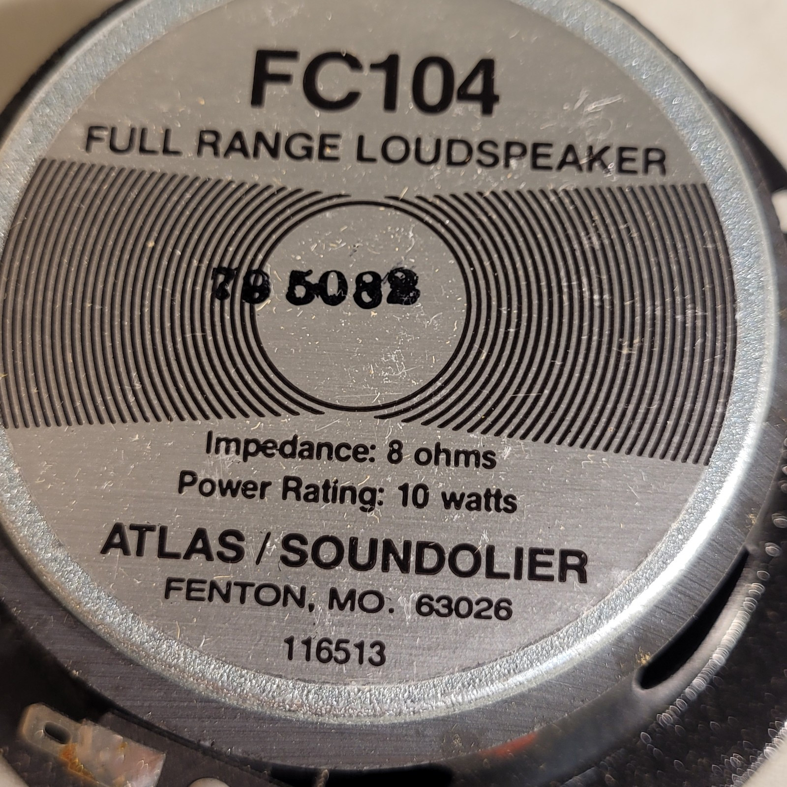 Atlas Soundolier FC104 Full Range Loudspeaker 4″ I Ceiling Speaker 8ohms 10watts