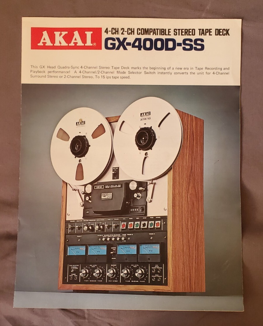 AKAI GX-400DSS Reel-to-Reel Stereo Tape Deck W/RC-17 Remote Control, EUC, TESTED