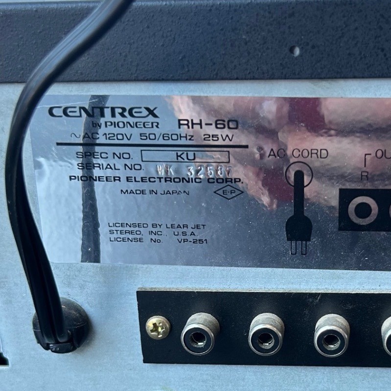 Centrex by Pioneer 8 Track RH-60 Stereo Player Recorder Vintage Wood Silver
