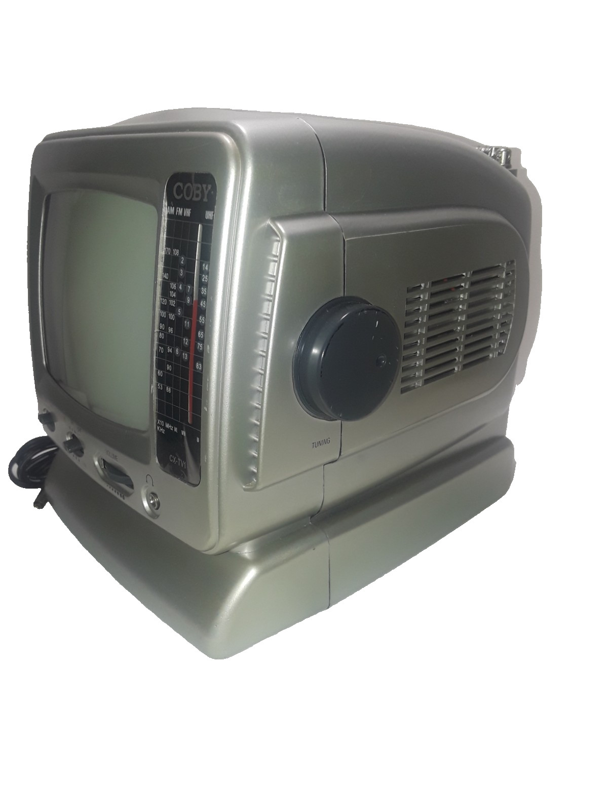 Vintage Coby CX-TV1 5″ Portable AM/FM Radio Retro Gaming Working Tested