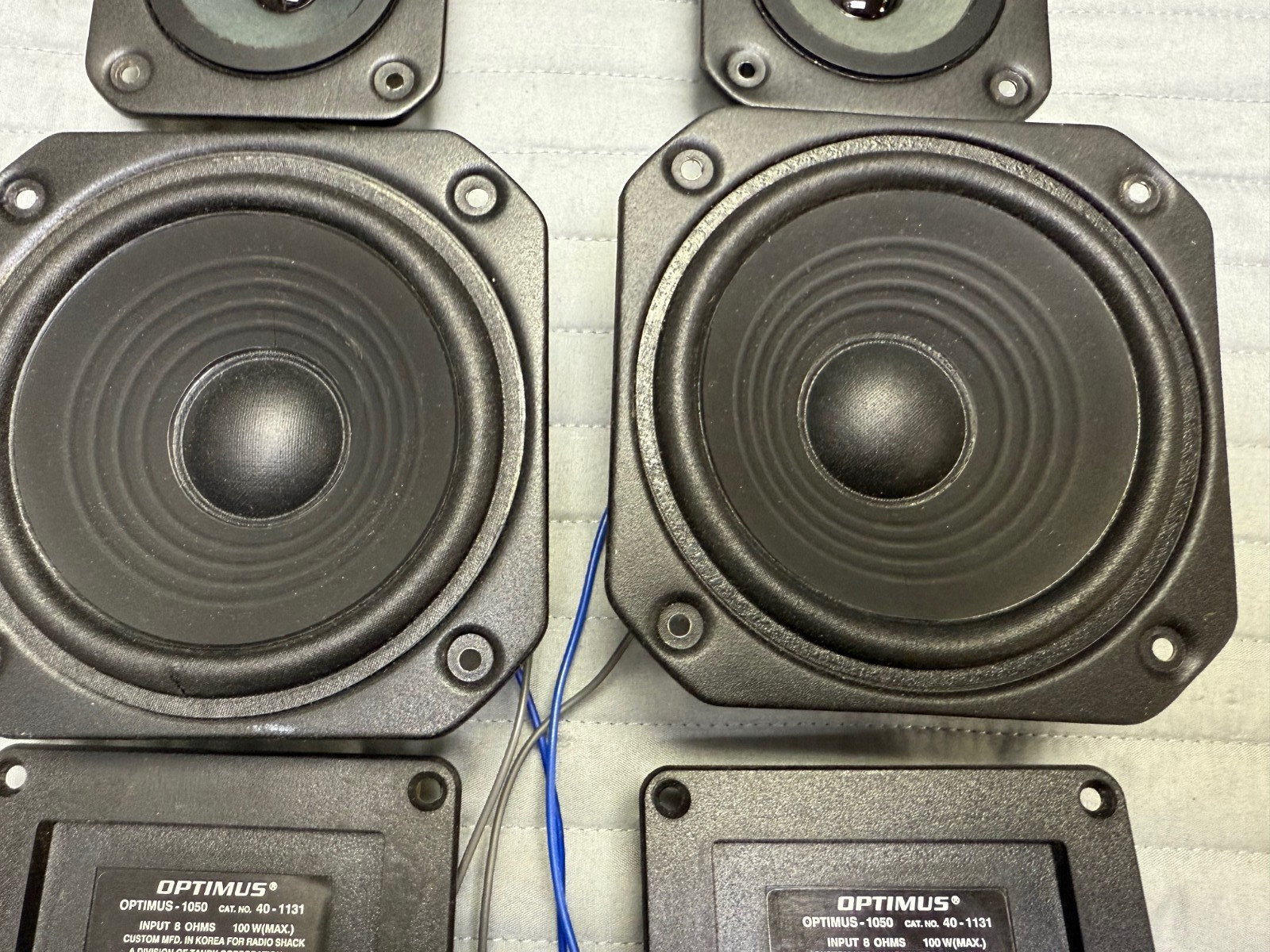 OPTIMUS 1050 CAT 40-1131 CROSSOVERS TWEETERS 07122 MIDRANGE 1296 LOT OF 6 PIECES