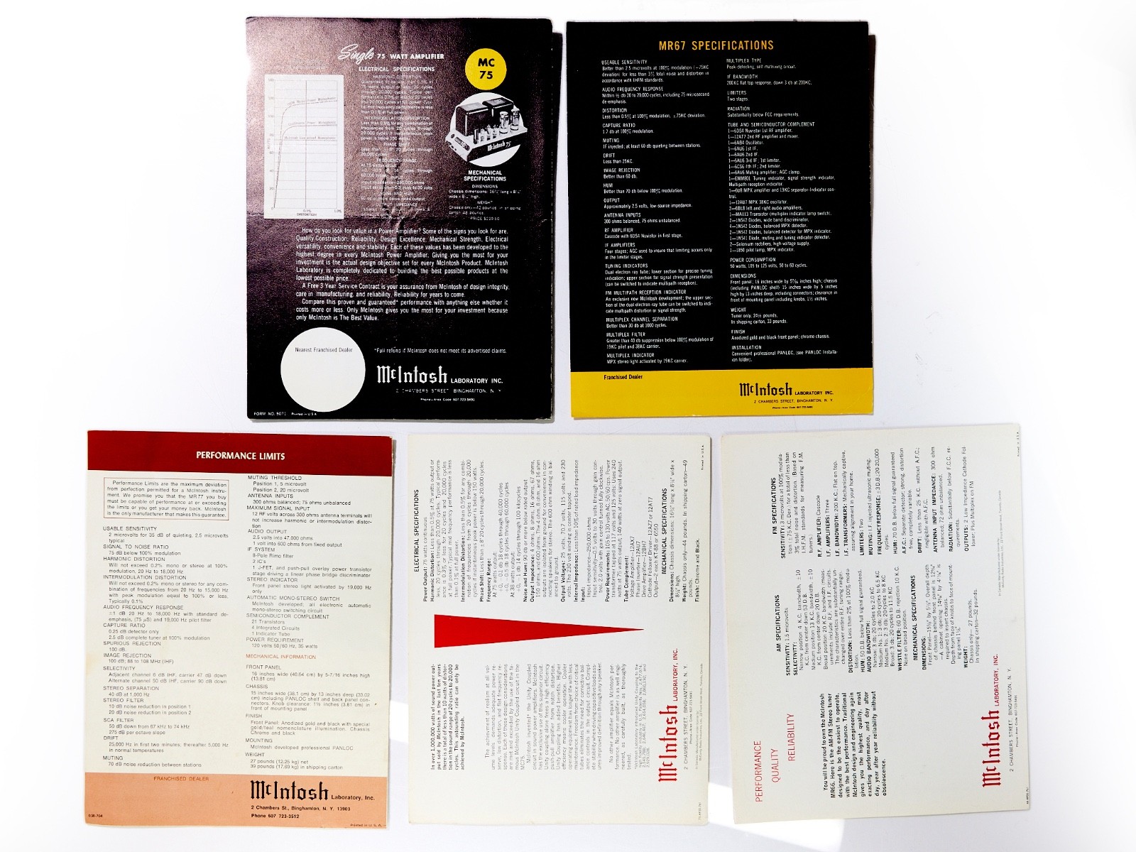 McINTOSH DEALER LITERATURE ADVERTISING MATERIALS BUNDLE Original Vintage Hi-Fi